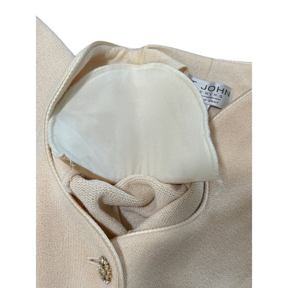 St. John Evening Marie Gray Jacket Santana Knit Beige Size 10 - See Condition - Picture 10 of 10